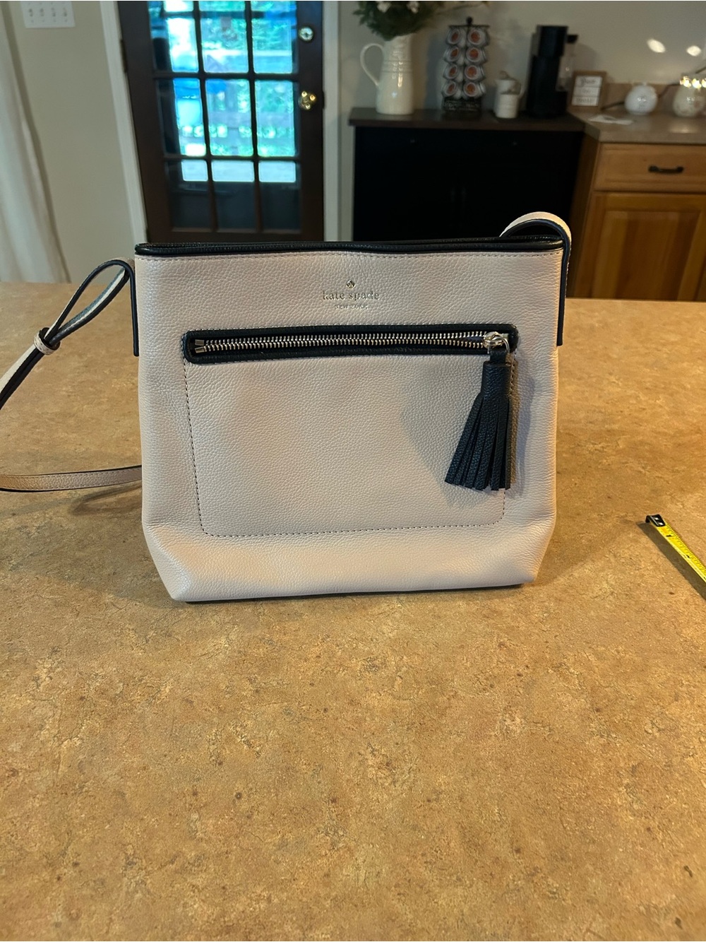 kate spade Blush Crossbody with Black Trim and Tassel
